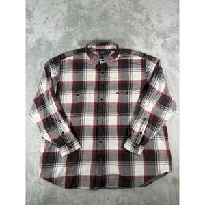 Polo Ralph Lauren Flannel Shirt Men's 2XB Red White Black Plaid Classic Fit